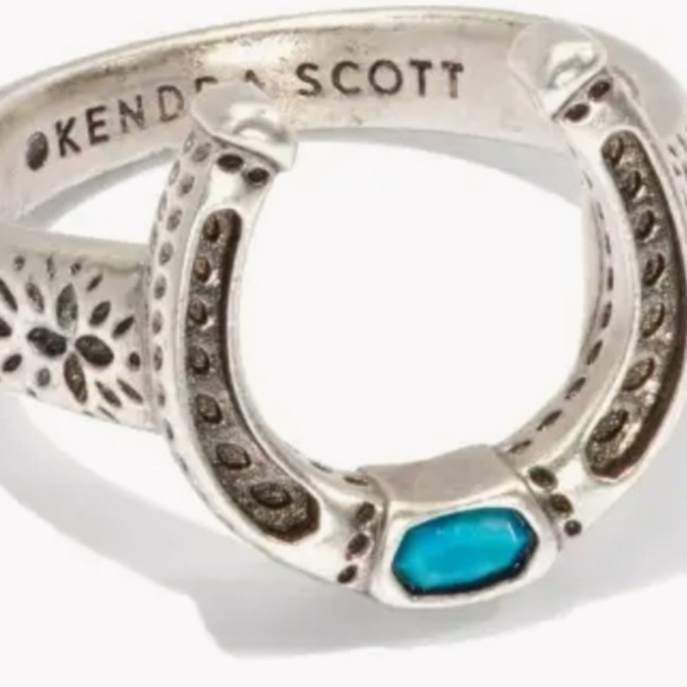 Kendra Scott Silver Horseshoe Cocktail Ring Size 9